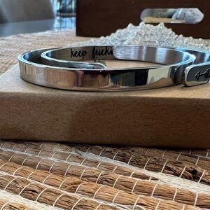 2 Stainlesss Steel cuff BESTIES  bracelet’s by Joycuff, includes box.